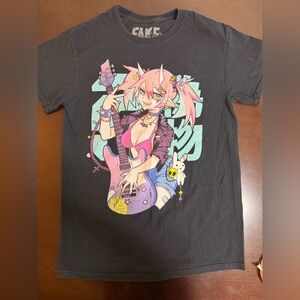 Anime Alt Girl Graphic Tee Black Small FAKE Brand